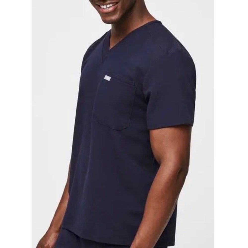 FIGS Leon Scrub Top Navy Blue Mens Large V-Neck Technical Collection 1000199 D7